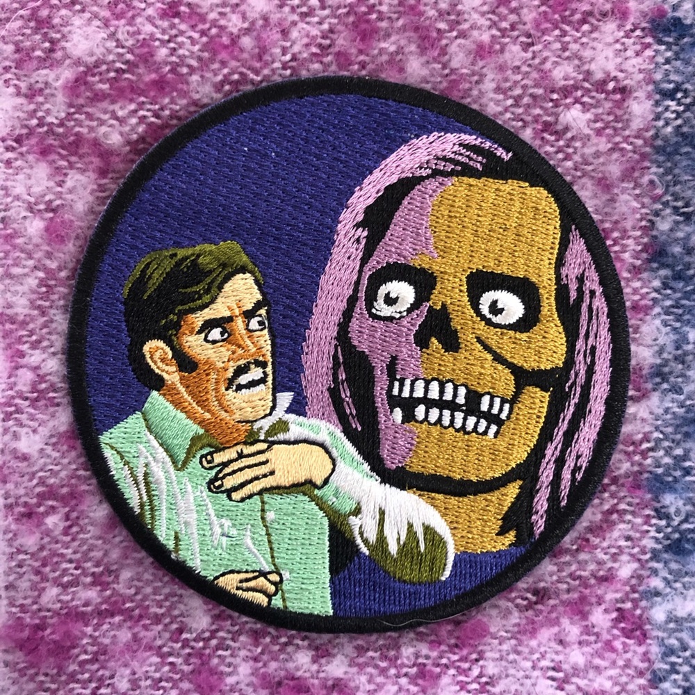 Skeleton ghost embroidered iron on patch
